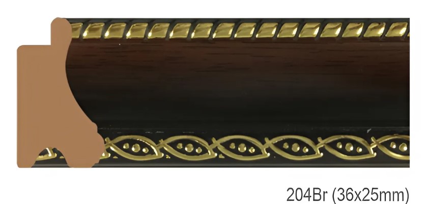 Phào - Nẹp Khung Tranh Hoa Văn Cổ Điển - 204Br (36x25mm)