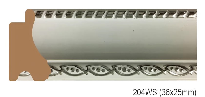 Phào - Nẹp Khung Tranh Hoa Văn Cổ Điển - 204WS (36x25mm)