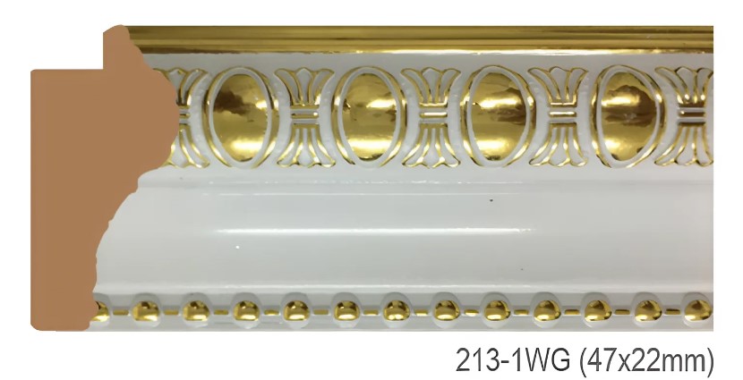 Phào - Nẹp Khung Tranh Hoa Văn Cổ Điển - 213-1WG (47x22mm)