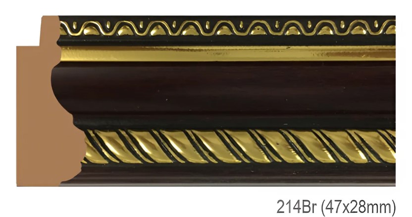 Phào - Nẹp Khung Tranh Hoa Văn Cổ Điển - 214Br (47x28mm)