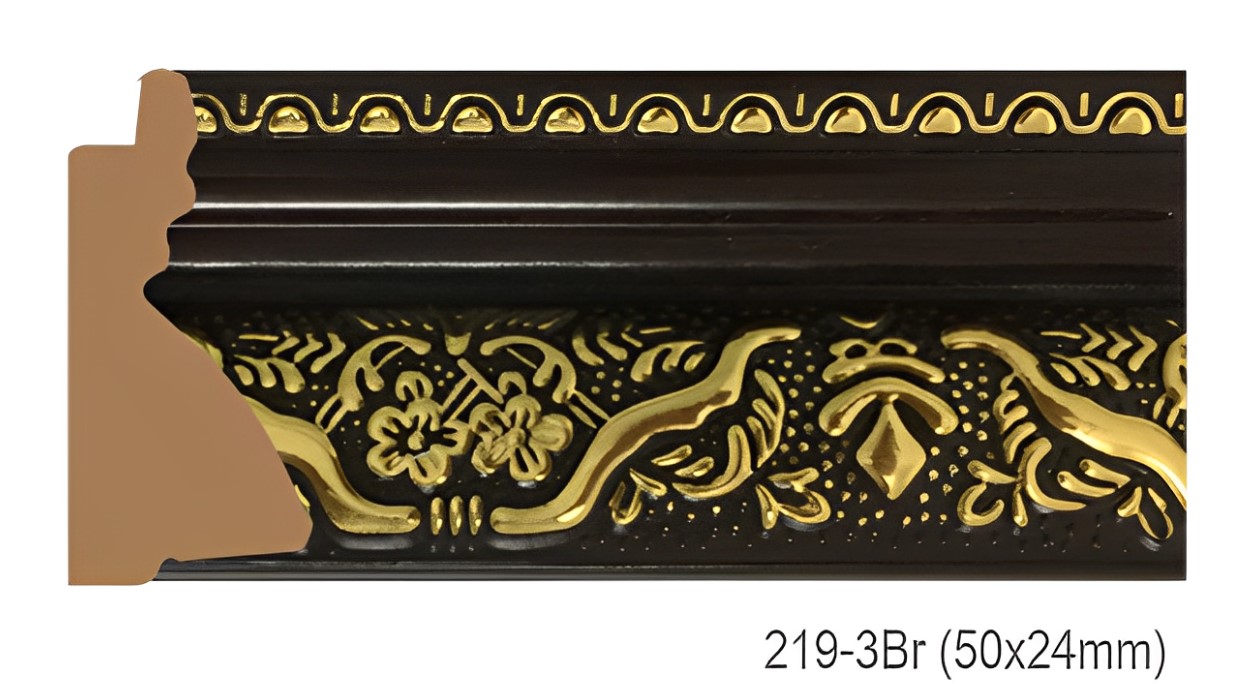 Phào - Nẹp Khung Tranh Hoa Văn Cổ Điển - 219-3Br (50x24mm)