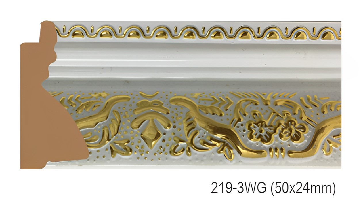 Phào - Nẹp Khung Tranh Hoa Văn Cổ Điển - 219-3WG (50x24mm)