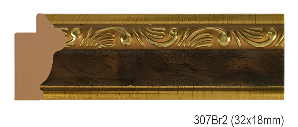 Phào - Nẹp Khung Tranh Hoa Văn Cổ Điển - 307Br2 (32x18mm)