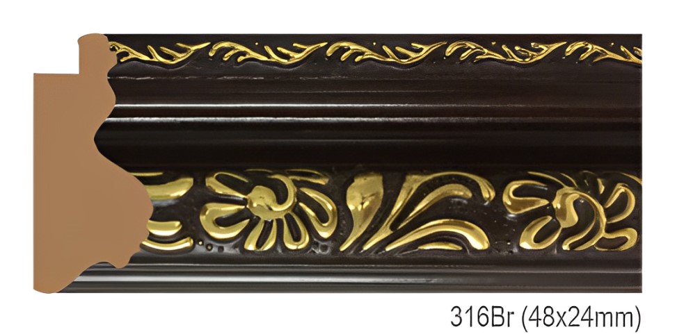 Phào - Nẹp Khung Tranh Hoa Văn Cổ Điển - 316Br (48x24mm)