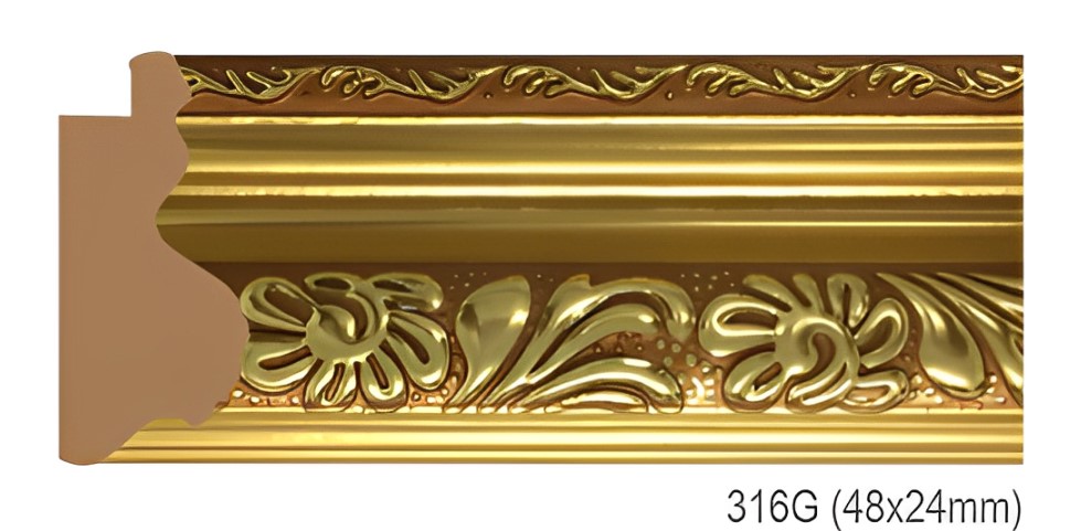 Phào - Nẹp Khung Tranh Hoa Văn Cổ Điển - 316G (48x24mm)
