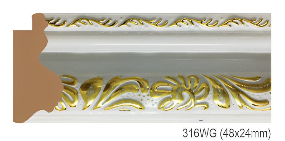 Phào - Nẹp Khung Tranh Hoa Văn Cổ Điển - 316WG (48x24mm)
