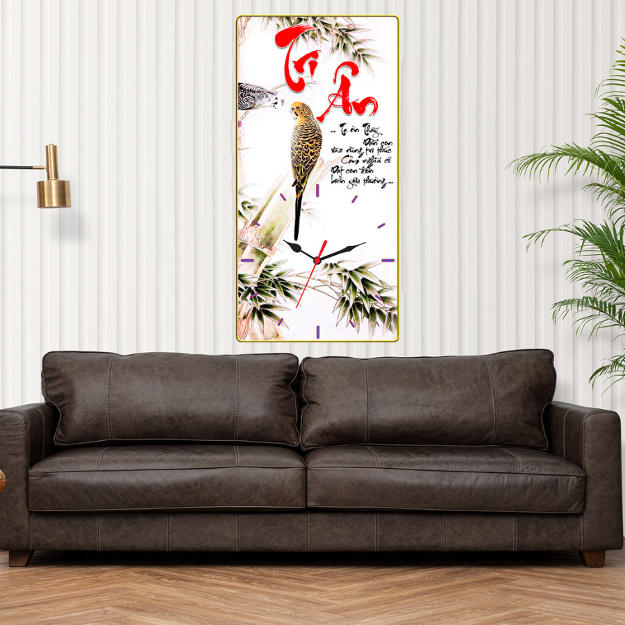 Tranh Đồng Hồ Tráng Gương Treo Tường Chữ Thư Pháp Tri Ân Thầy Cô 01