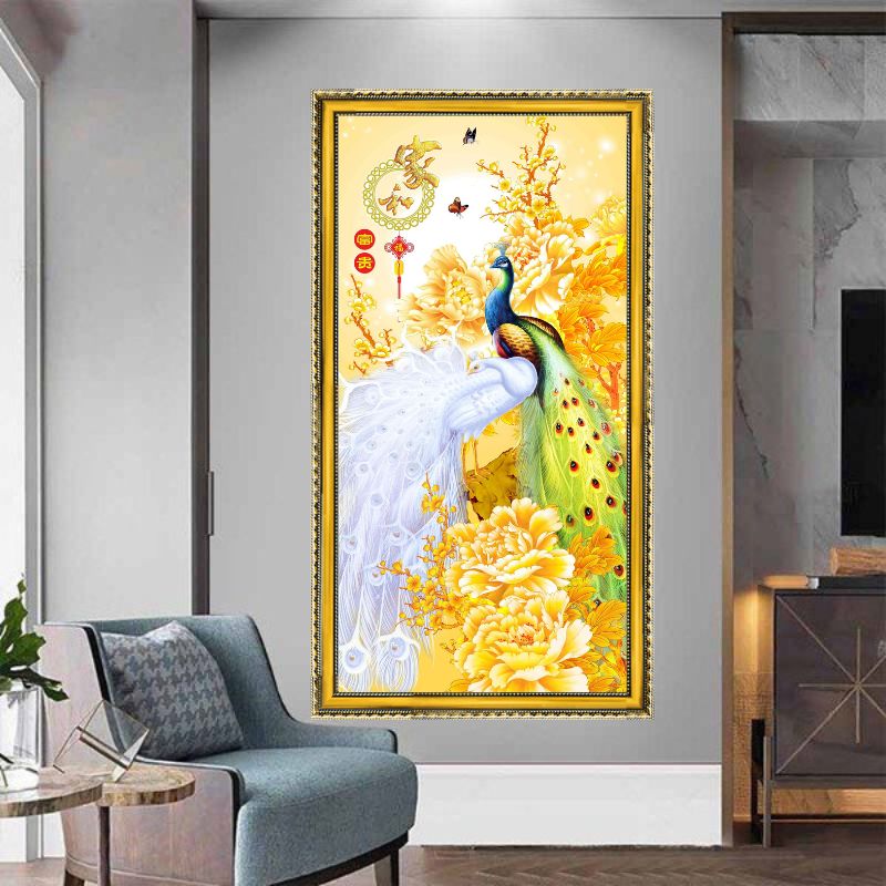 Tranh Canvas Chim Công Nghệ Thuật Đóng Khung Cao Cấp 06