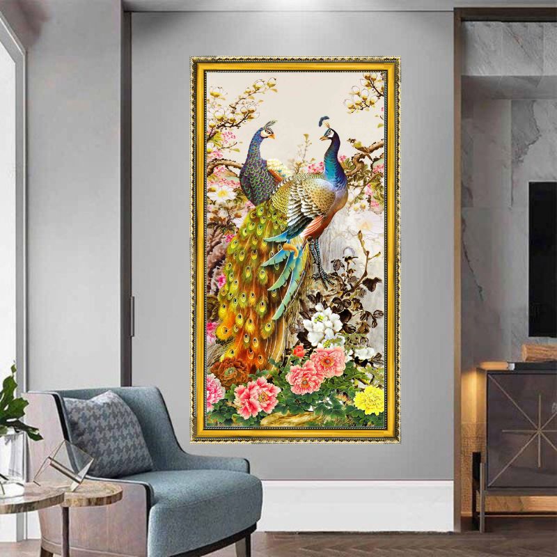 Tranh Canvas Chim Công Nghệ Thuật Đóng Khung Cao Cấp 10