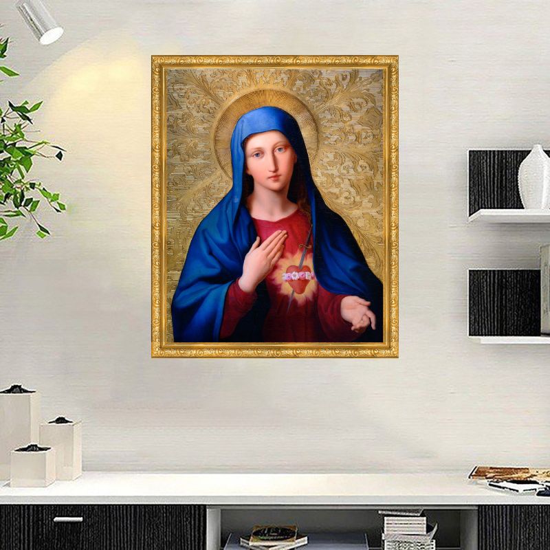 Tranh Canvas Đức Mẹ Maria Đóng Khung Cao Cấp
