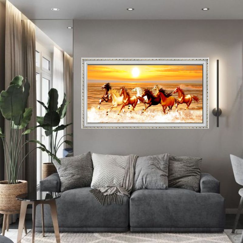 Tranh Canvas Phong Thủy Mã Đáo Thành Công Đóng Khung Cao Cấp 05