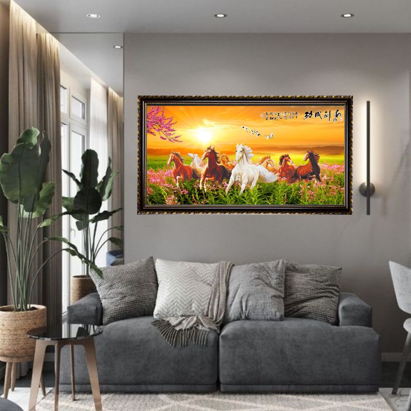 Tranh Canvas Phong Thủy Mã Đáo Thành Công Đóng Khung Cao Cấp 09