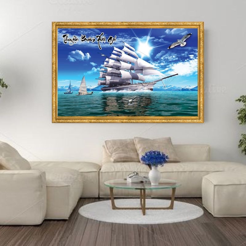 Tranh Canvas Thuận Buồm Xuôi Gió Đóng Khung Cao Cấp 07