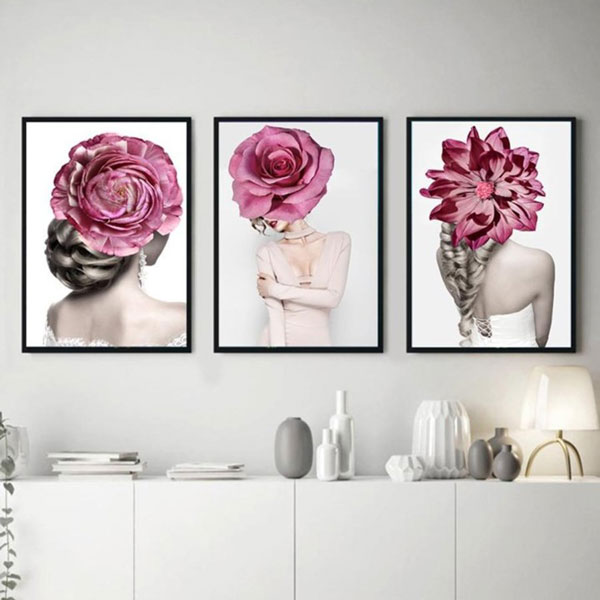 Tranh Canvas Treo Tường Cô Gái Hoa Nghệ Thuật 2