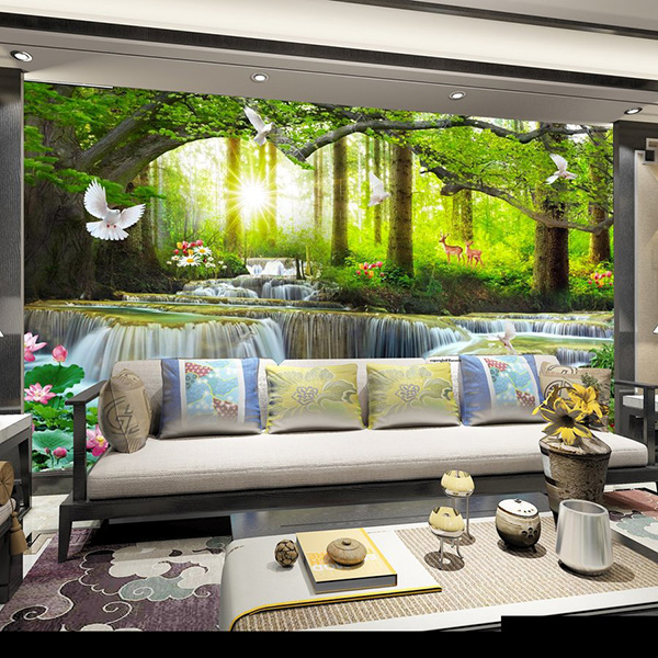 Tranh Dán Tường 3D Thác Nước 3