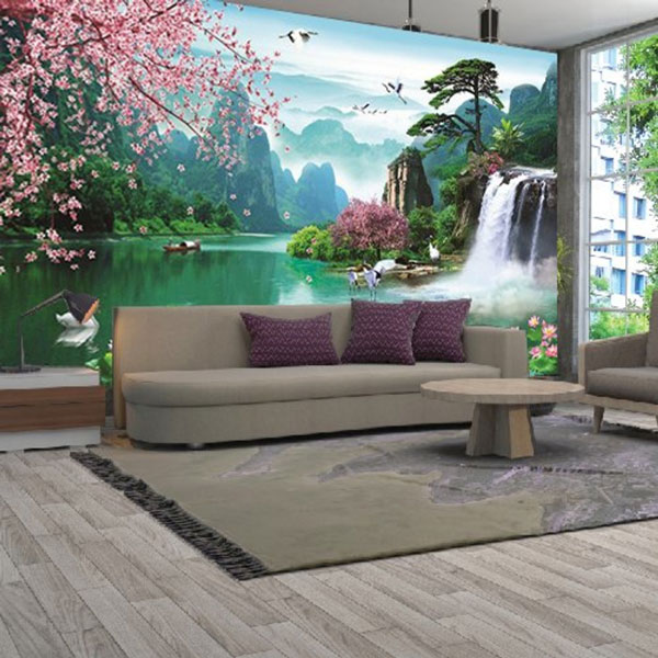 Tranh Dán Tường Sơn Thủy Thiên Nhiên Sông Nước Mẫu 11