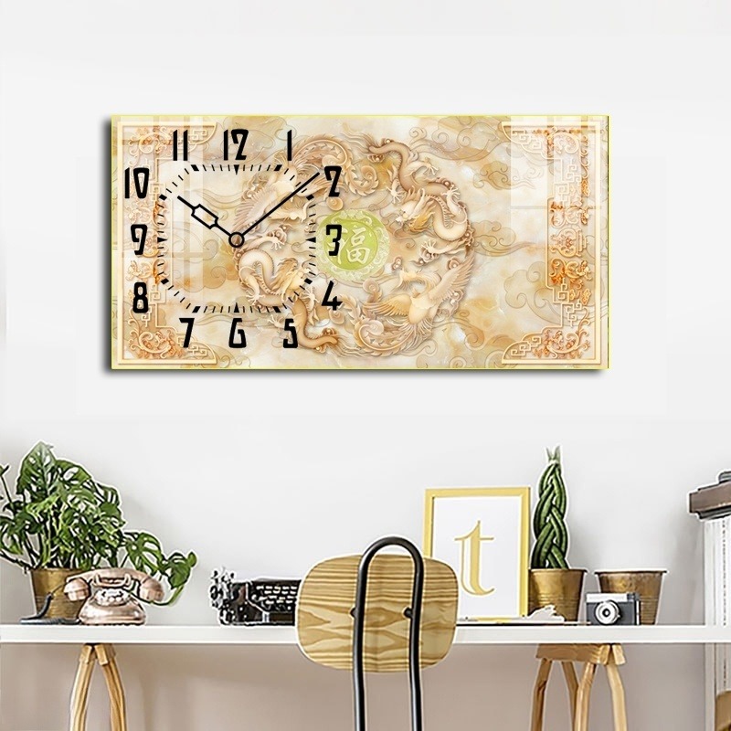 Tranh Đồng Hồ Tráng Gương Treo Tường Hình Rồng 01 (5 mẫu)