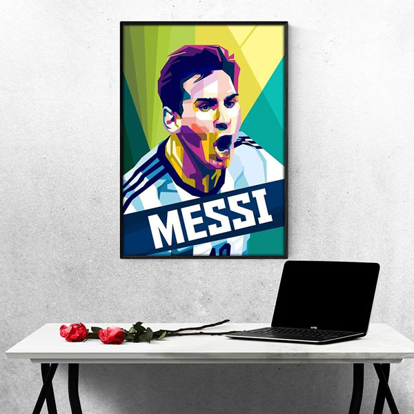 Tranh Treo Tường Cầu Thủ Bóng Đá Lionel Messi Mẫu 3