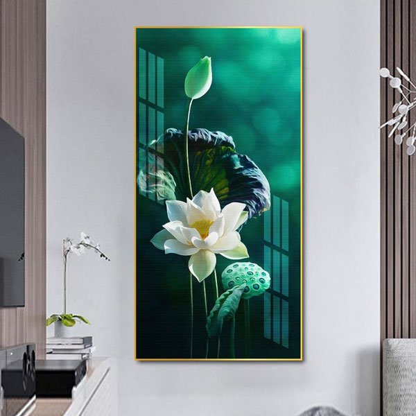 Tranh Treo Tường Đóa Sen Trắng
