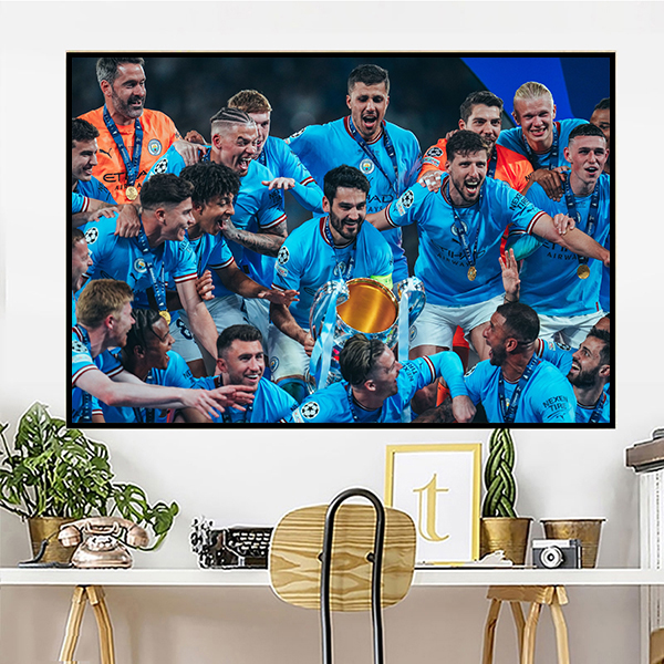 Tranh Treo Tường Manchester City Vô Địch Champion League 2022 - 2023