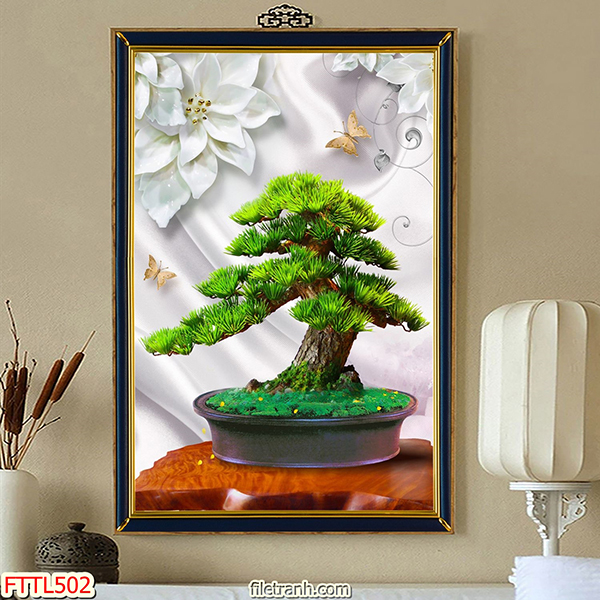 Tranh Treo Tường Ngày Tết Cây Bonsai