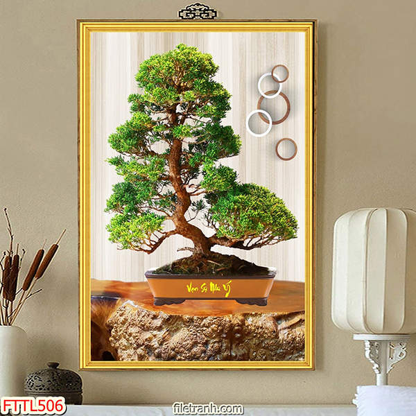 Tranh Treo Tường Ngày Tết Cây Bonsai