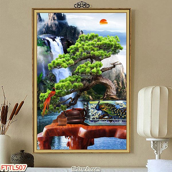 Tranh Treo Tường Ngày Tết Cây Bonsai