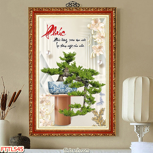 Tranh Treo Tường Ngày Tết Cây Bonsai
