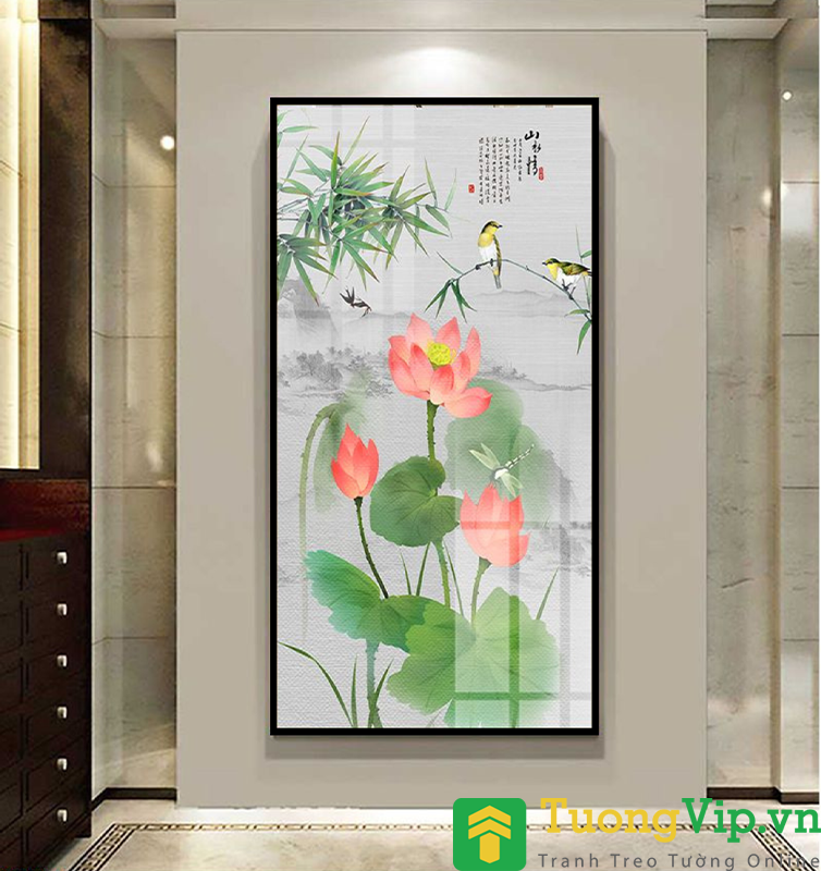 Tranh Treo Tường Phong Thuỷ Hoa Sen Nghệ Thuật 02 (4 Mẫu)