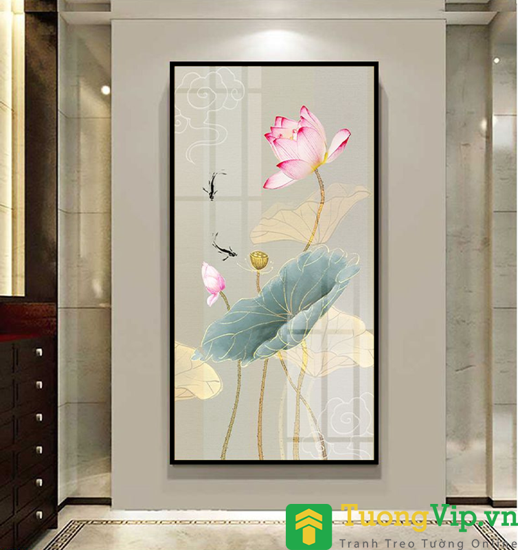 Tranh Treo Tường Phong Thuỷ Hoa Sen Nghệ Thuật 03 (4 Mẫu)