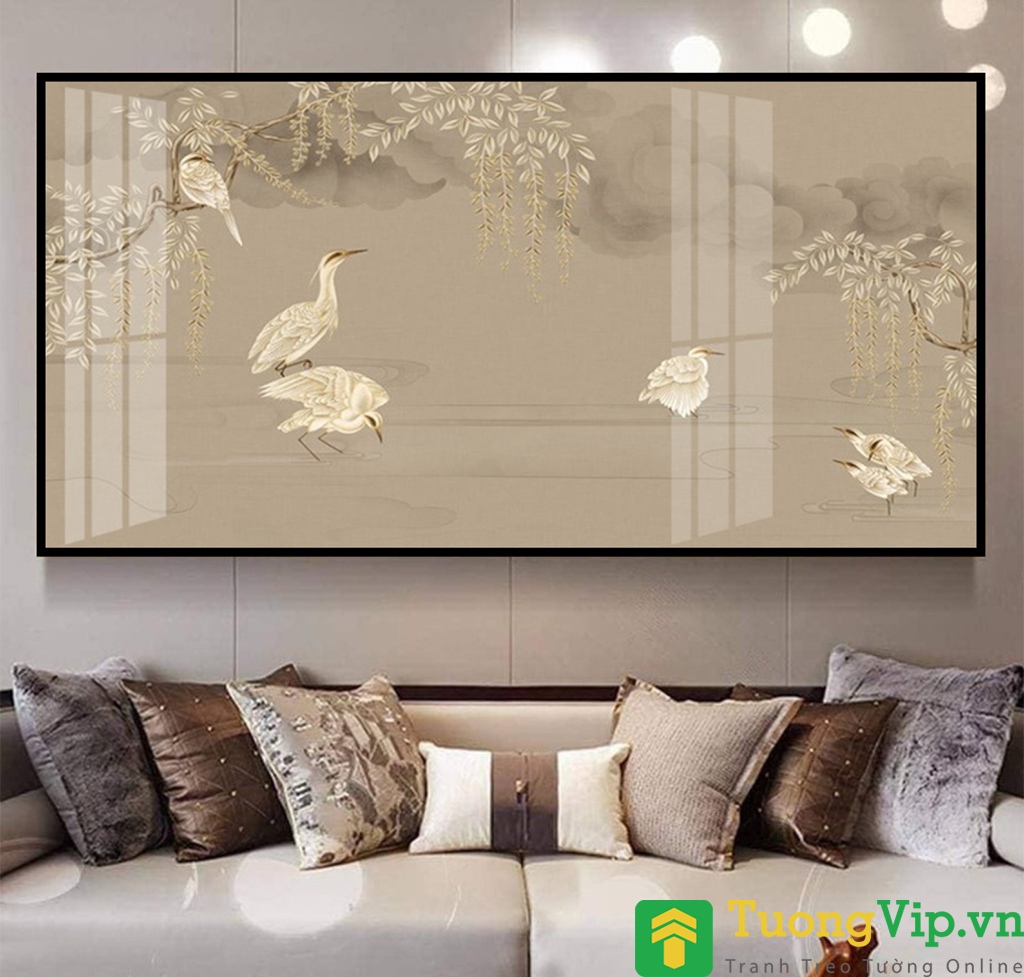 Tranh Treo Tường Phong Thuỷ Hoa Và Chim Nghệ Thuật 01 (5 Mẫu)