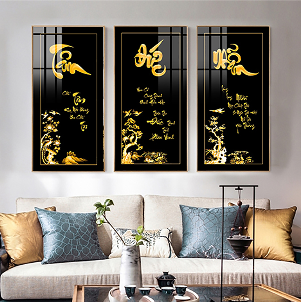 Tranh Treo Tường Quà Tặng Lãnh Đạo - Chữ Thư Pháp Tâm Đức Nhẫn 02