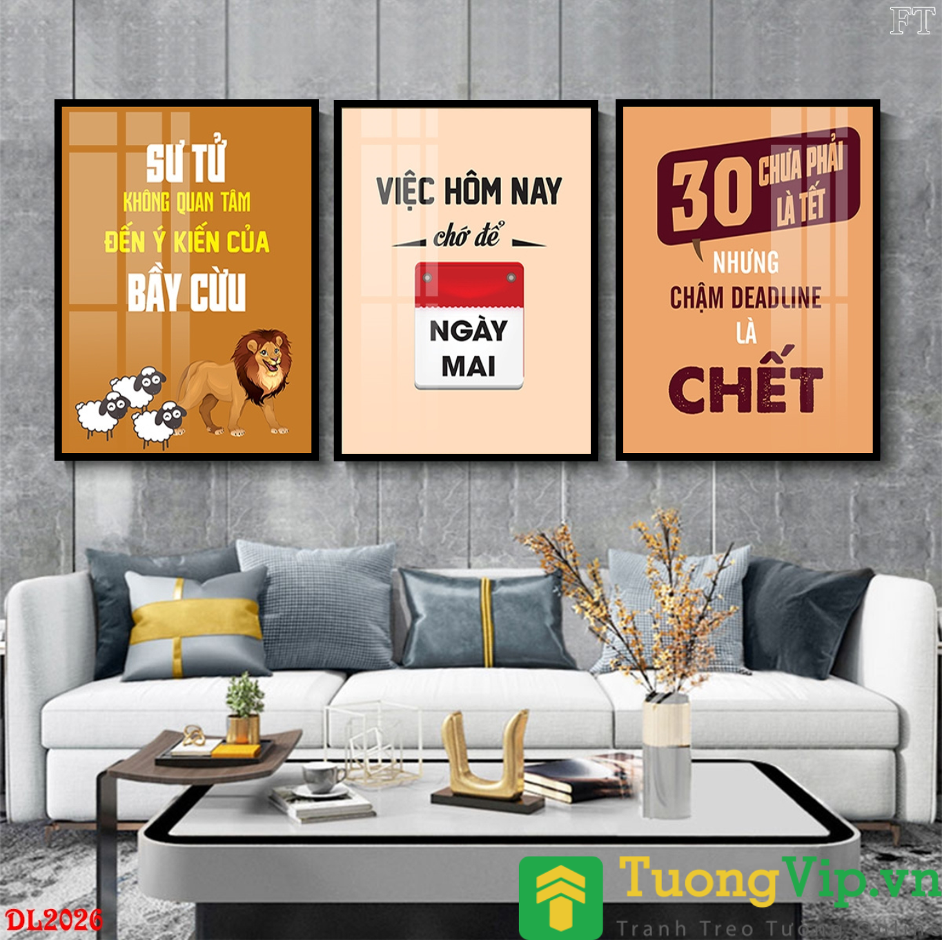 Tranh Treo Tường Slogan Tạo Động Lực Bộ 3 Tấm 01 (5 Mẫu)
