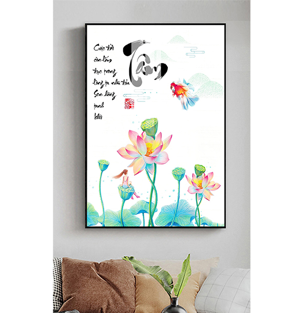 Tranh Treo Tường Thư Pháp Chữ Tâm 03