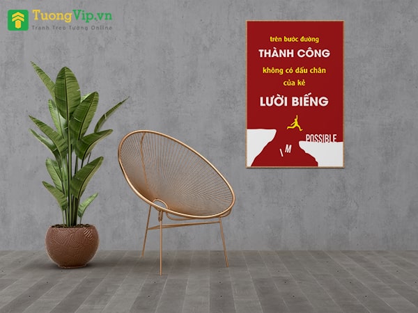 Tranh Treo Tường Trên Bước Đường Thành Công Không Có Dấu Chân Của Kẻ Lười Biếng