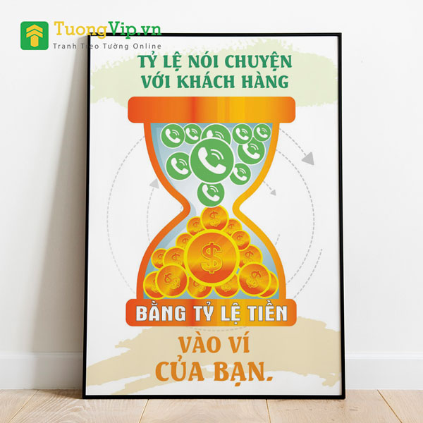 Tranh Treo Tường Tỷ Lệ Nói Chuyện Với Khách Hàng Bằng Tỷ Lệ Tiền Vào Ví Của Bạn
