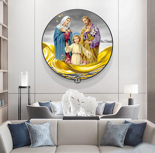 Tranh Tròn Tráng Gương Công Giáo Gia Đình Của Chúa 01
