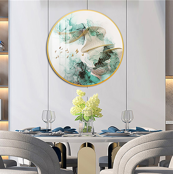 Tranh Tròn Tráng Gương Đàn Chim Nghệ Thuật 01